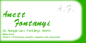 anett fontanyi business card