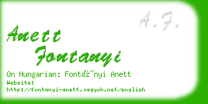 anett fontanyi business card